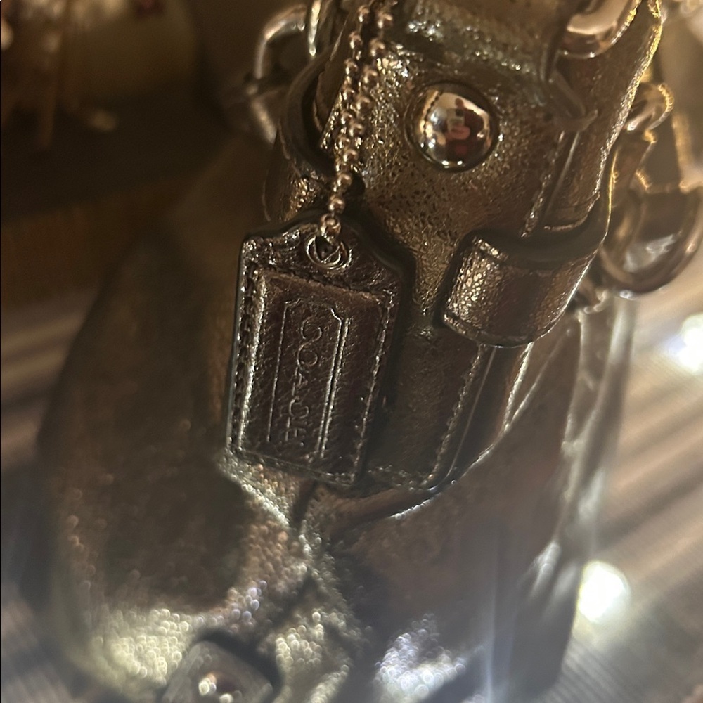 Coach Brooke Shimmering Gold Shoulder Bag - Picture 3 of 13